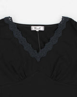 Y2k 00s Black Ruched Detail Top - S