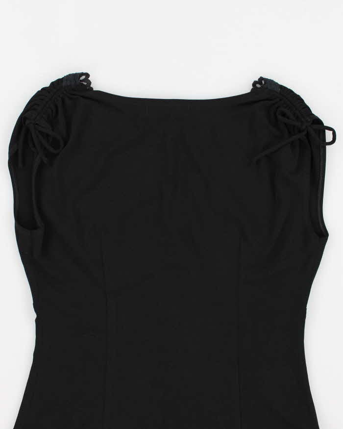 Y2k 00s Black Ruched Detail Top - S