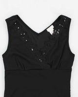 Y2k 00s Poet Black Double Layer Mesh Top - S