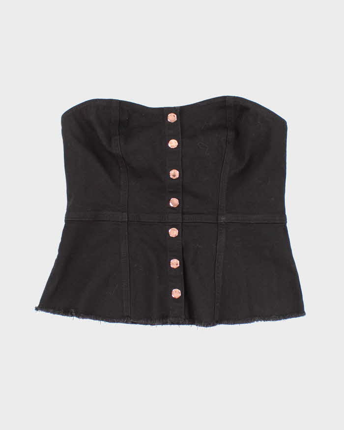 Deadstock Guess Black Denim Strapless Top - M