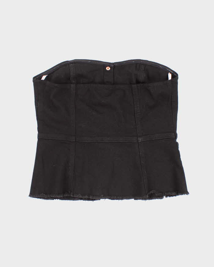 Deadstock Guess Black Denim Strapless Top - M