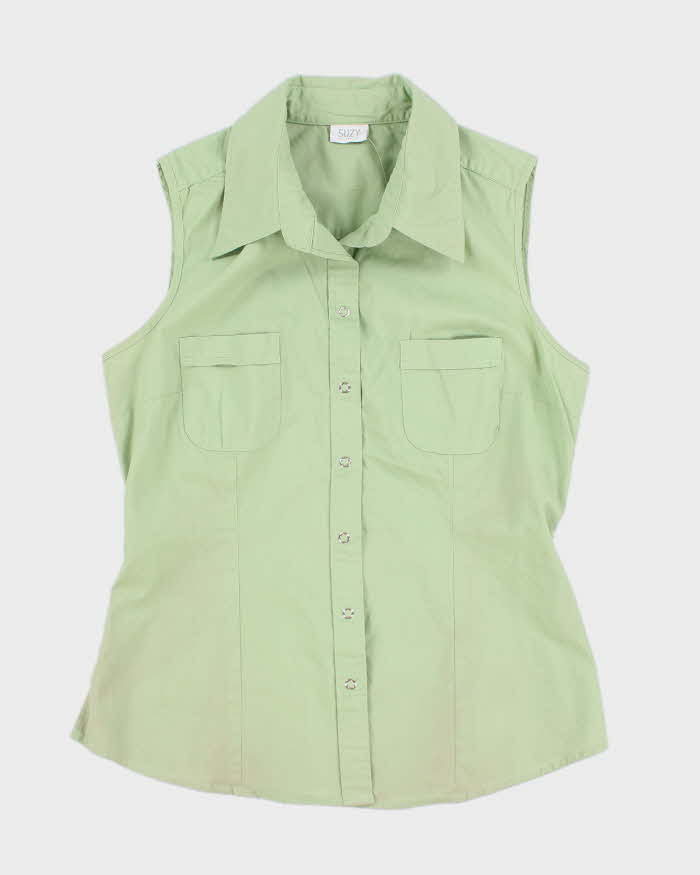 90s Suzy Green Sleeveless Shirt - XS
