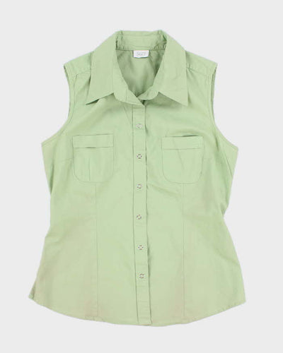 90s Suzy Green Sleeveless Shirt - XS