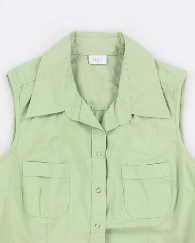 90s Suzy Green Sleeveless Shirt - XS
