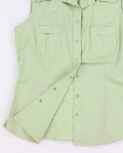 90s Suzy Green Sleeveless Shirt - XS