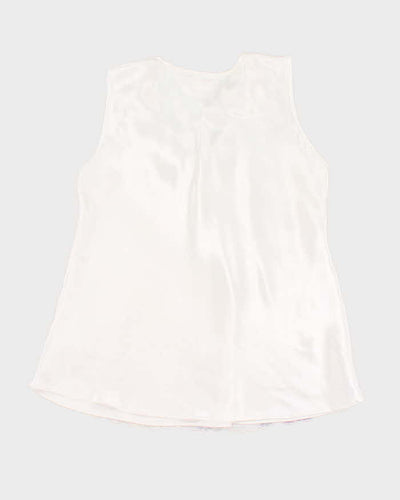 Y2k 00s White Floral Ruffle Top - M
