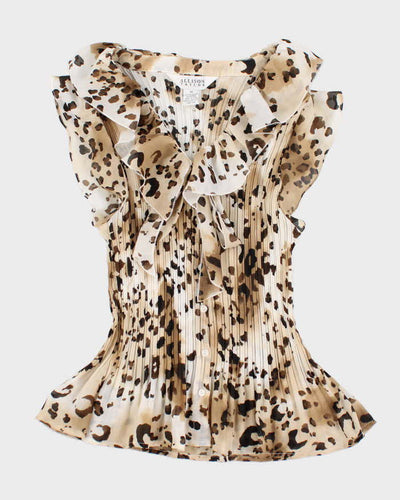 Y2k 00s Allison Taylor Leopard Print Shirt - XL