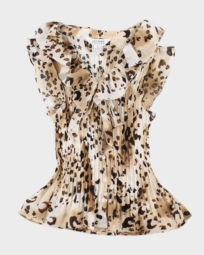 Y2k 00s Allison Taylor Leopard Print Shirt - XL