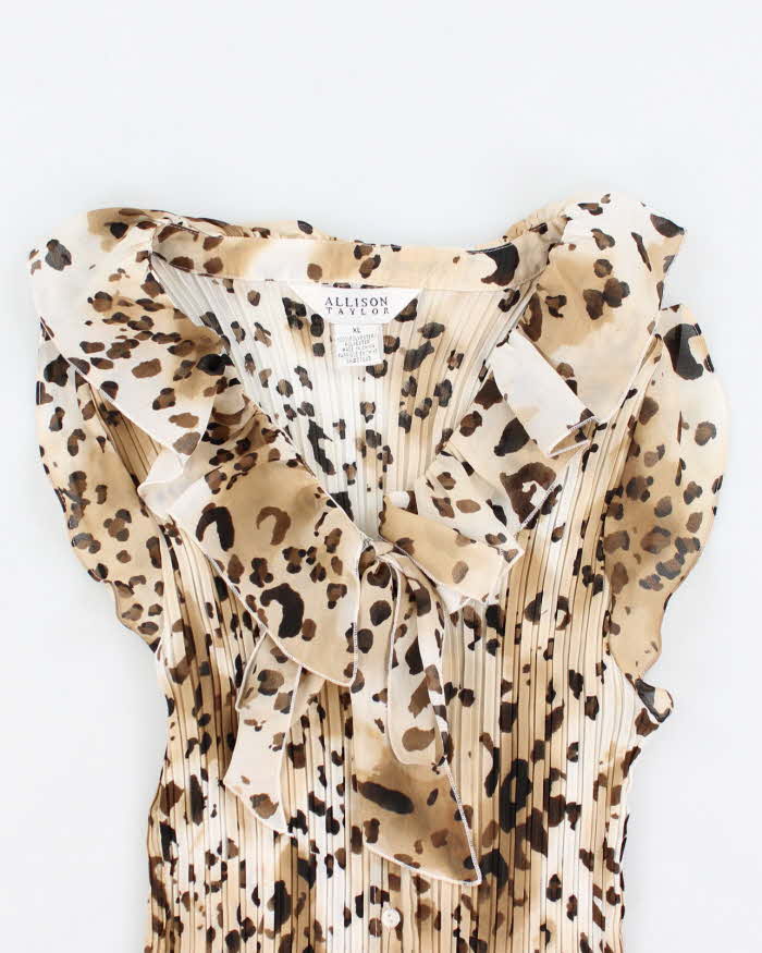 Y2k 00s Allison Taylor Leopard Print Shirt - XL