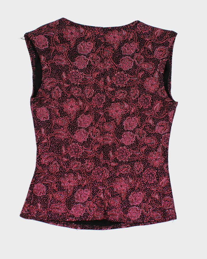 Y2k 00s Scooter Cowl Neck Glitter Top - M