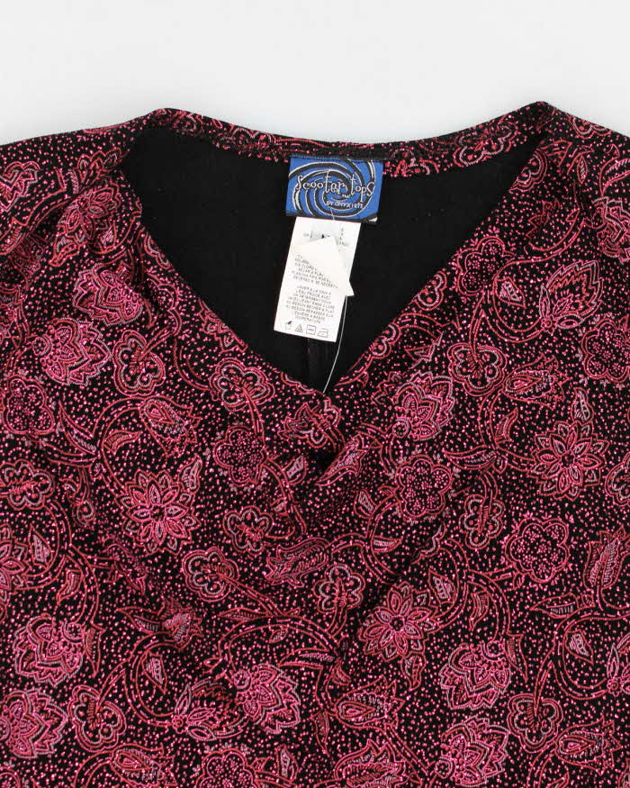 Y2k 00s Scooter Cowl Neck Glitter Top - M