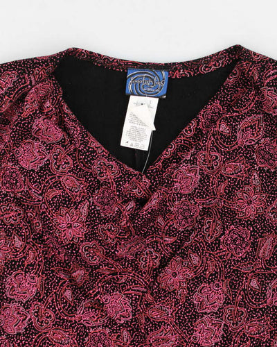 Y2k 00s Scooter Cowl Neck Glitter Top - M