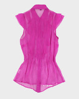 Y2k 00s Bebe Pink Ruffle Shirt - XS