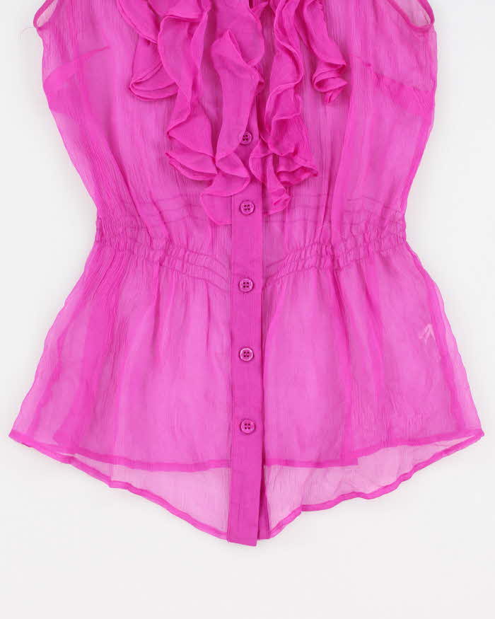Y2k 00s Bebe Pink Ruffle Shirt - XS