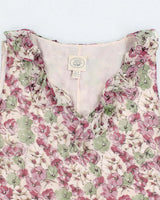 Vintage 90s Laura Ashley Floral Ruffle Silk Top - M