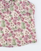 Vintage 90s Laura Ashley Floral Ruffle Silk Top - M