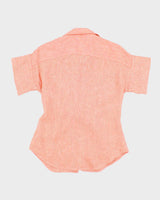 Ralph Lauren Orange Striped Blouse With Tie Detail - XS