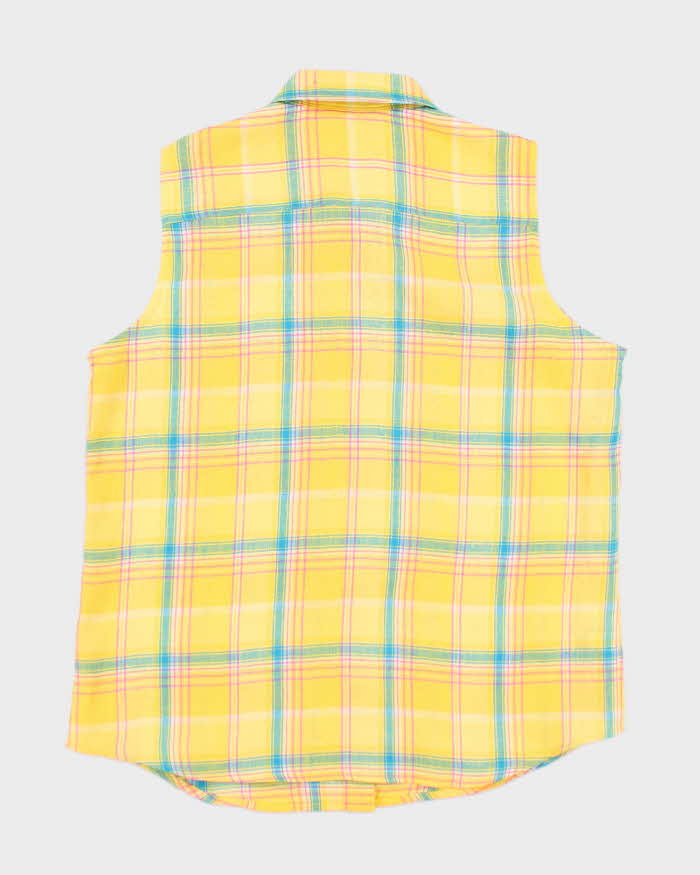Ralph Lauren Yellow Check Sleeveless Shirt - L