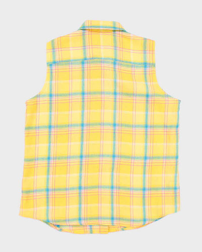 Ralph Lauren Yellow Check Sleeveless Shirt - L