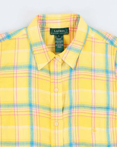 Ralph Lauren Yellow Check Sleeveless Shirt - L