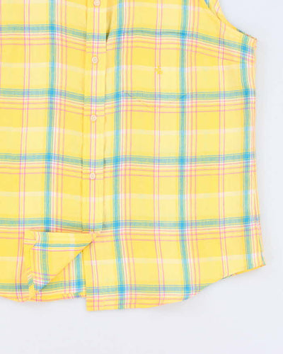 Ralph Lauren Yellow Check Sleeveless Shirt - L