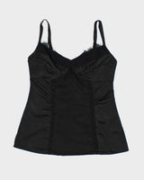Y2k 00s Jacob Black Satin Cami - S