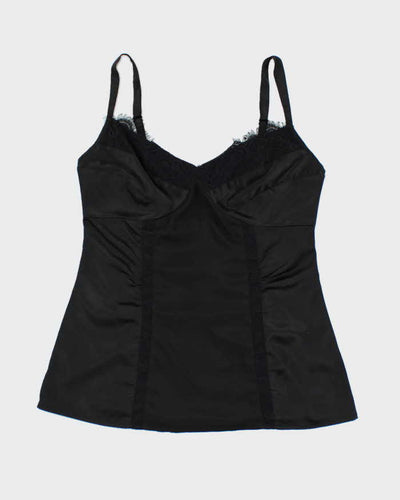 Y2k 00s Jacob Black Satin Cami - S
