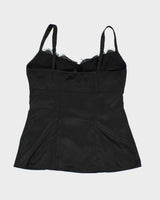 Y2k 00s Jacob Black Satin Cami - S