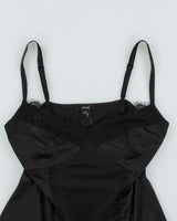 Y2k 00s Jacob Black Satin Cami - S