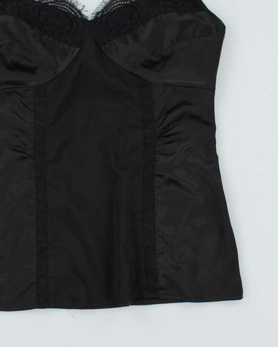 Y2k 00s Jacob Black Satin Cami - S