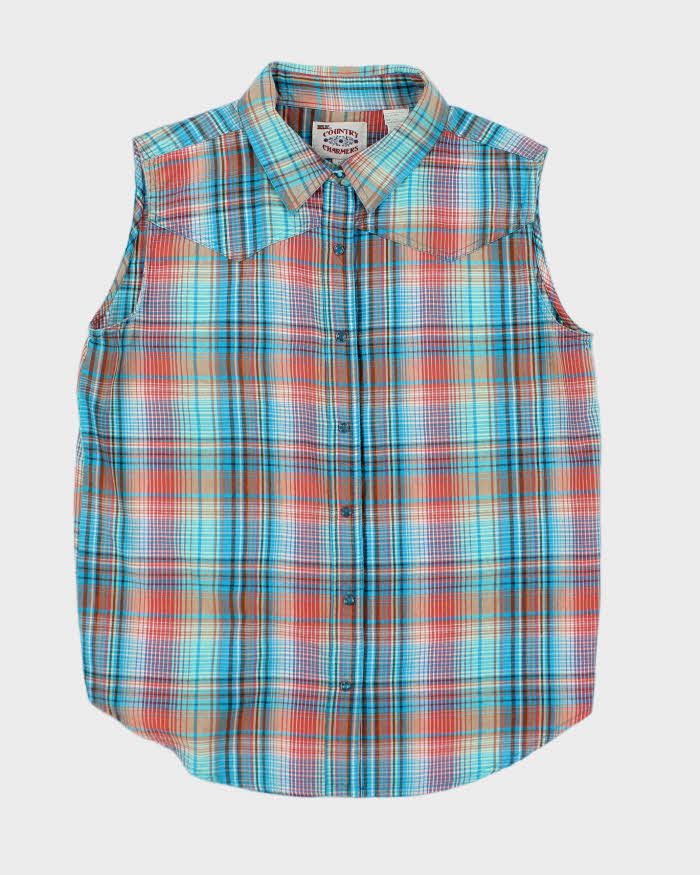 Vintage Ely Country Charmers Check Sleeveless Shirt - L