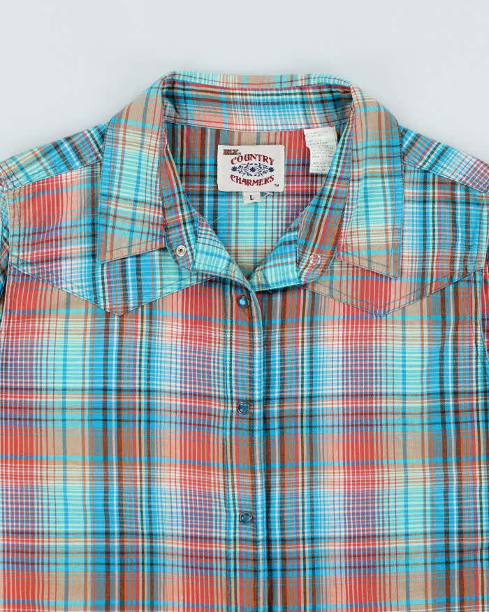 Vintage Ely Country Charmers Check Sleeveless Shirt - L