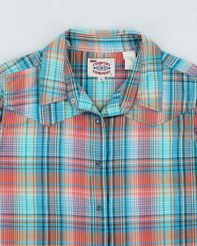 Vintage Ely Country Charmers Check Sleeveless Shirt - L