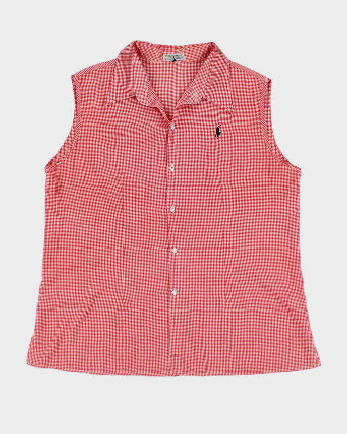 Vintage Ralph Lauren Red Gingham Sleeveless Shirt - XXXL