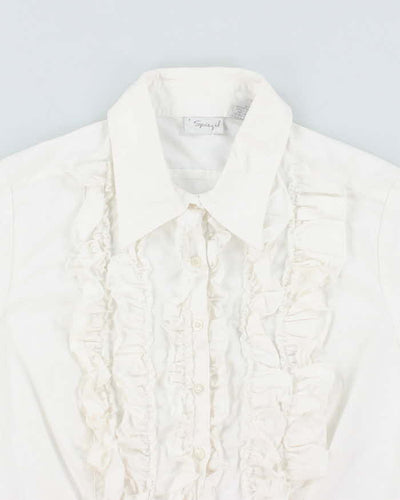 Vintage 90s Ruffle Frill Shirt - S