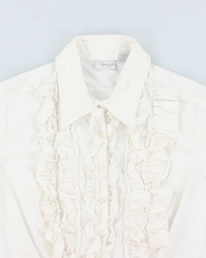Vintage 90s Ruffle Frill Shirt - S