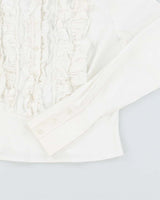 Vintage 90s Ruffle Frill Shirt - S