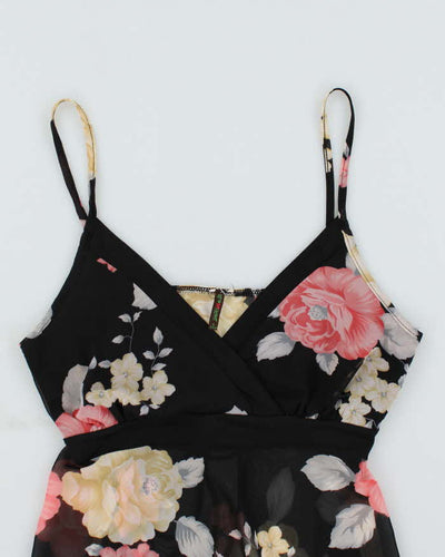 Vintage Y2k 00s  Mesh Floral Cami - L