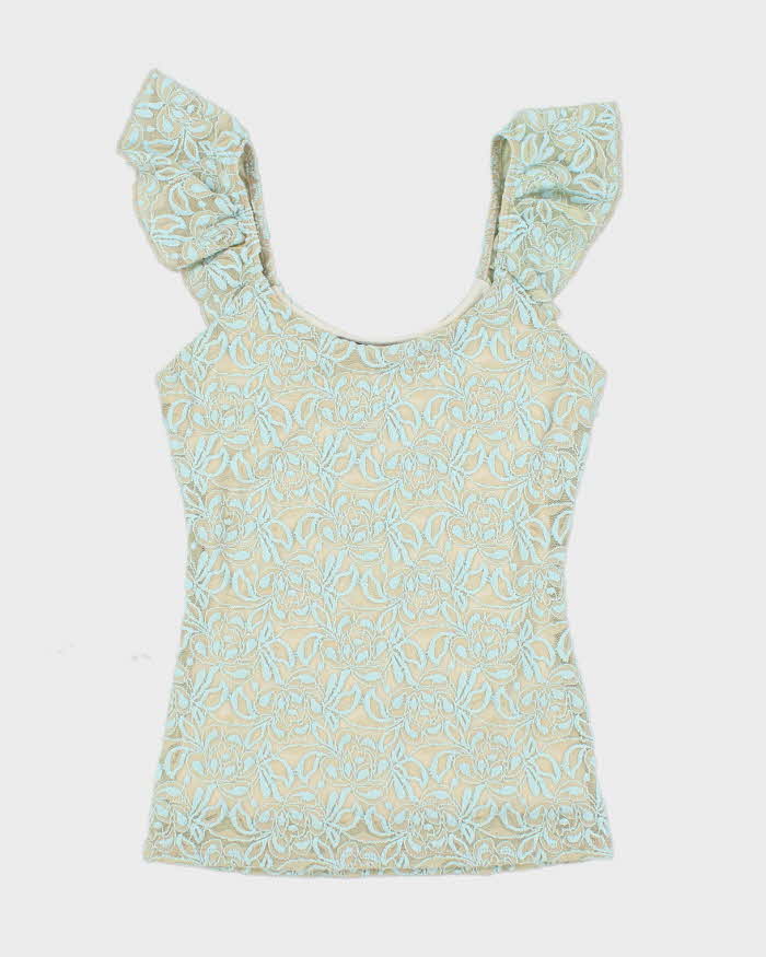 Y2k 00s Guess Off The Shoulder Lace Top - XS