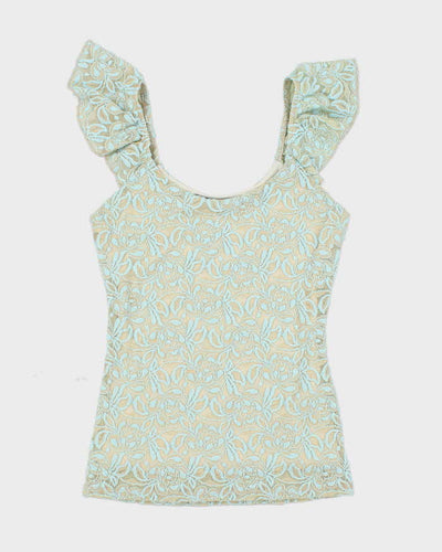 Y2k 00s Guess Off The Shoulder Lace Top - XS