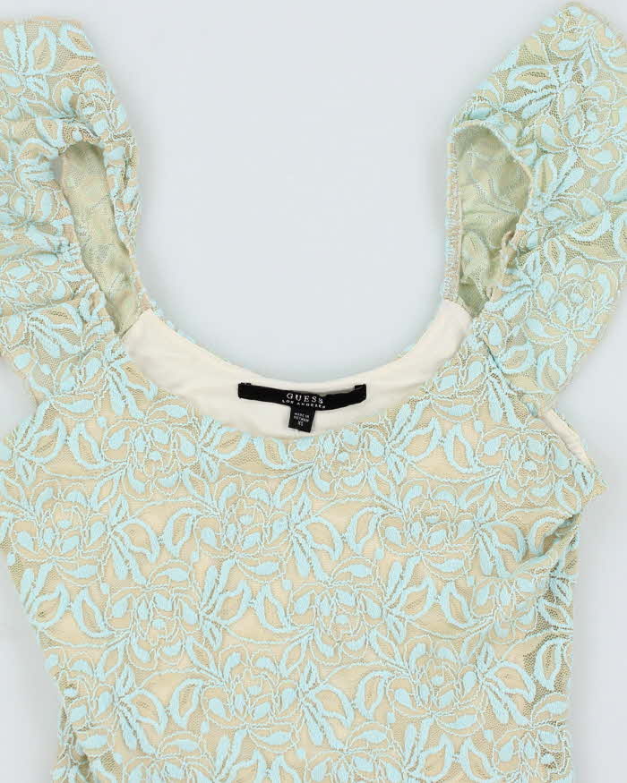 Y2k 00s Guess Off The Shoulder Lace Top - XS