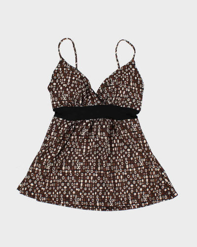 Y2k 00s Warehouse Brown Glittery Cami Top - XS
