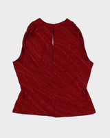 Y2k 00s Mariposa Red Glittery Top - S