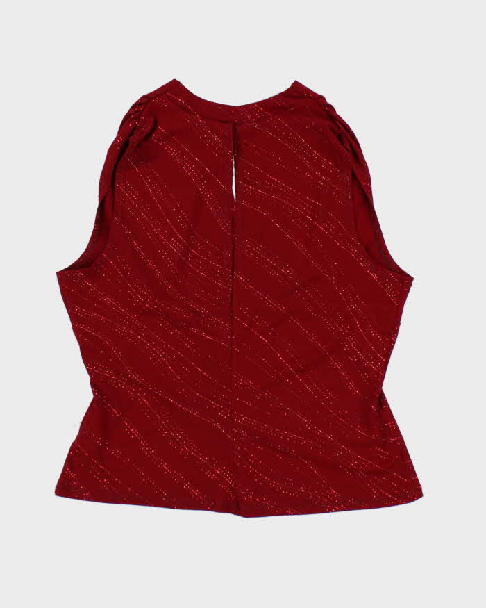 Y2k 00s Mariposa Red Glittery Top - S