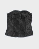 Y2k 00s Ricki's Black Satin Corset Top - S