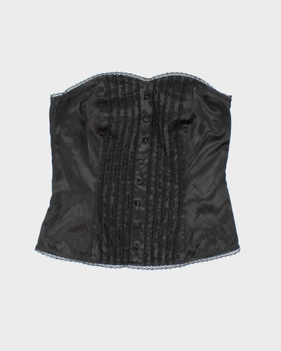 Y2k 00s Ricki's Black Satin Corset Top - S