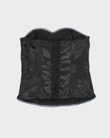 Y2k 00s Ricki's Black Satin Corset Top - S