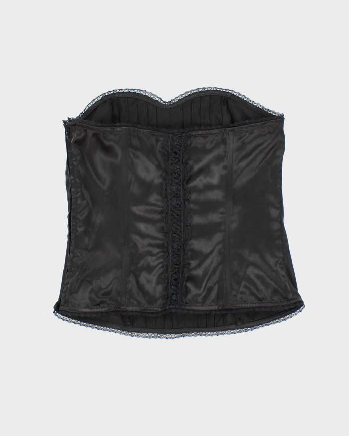 Y2k 00s Ricki's Black Satin Corset Top - S