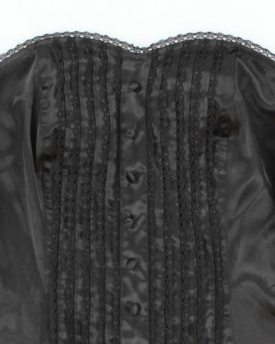 Y2k 00s Ricki's Black Satin Corset Top - S