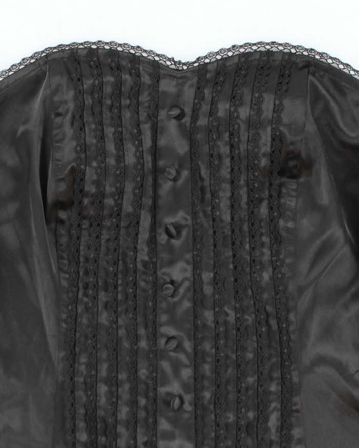 Y2k 00s Ricki's Black Satin Corset Top - S